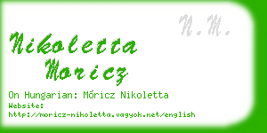 nikoletta moricz business card